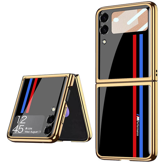 Galaxy Z Flip4 Motorsports Glass Case- Black