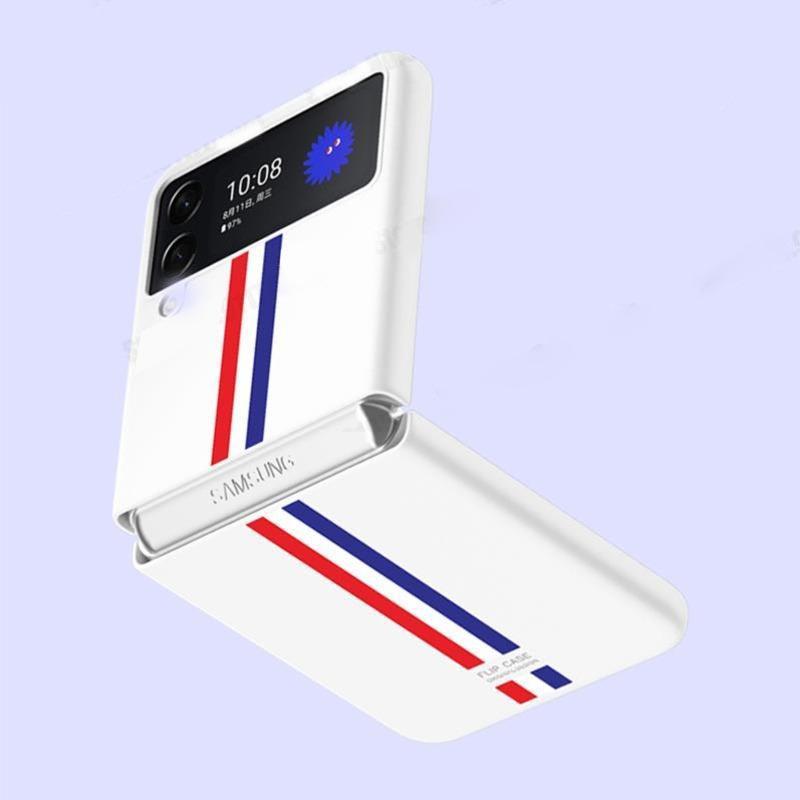 Galaxy Z Flip3 Ultra-Thin Hybrid Striped Matte Shell Case- White