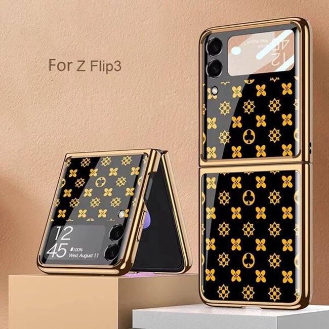 Galaxy Z Flip3 Luxury Motif Mono Painting Printed Glass Case