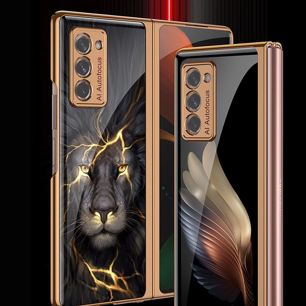 Galaxy Z Fold2 Lion Pattern Ultra High Protection Glass Case