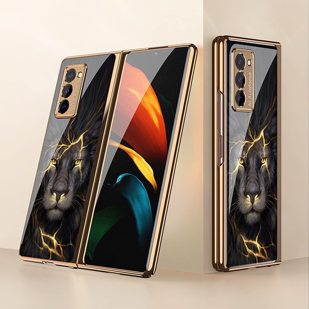 Galaxy Z Fold2 Lion Pattern Ultra High Protection Glass Case