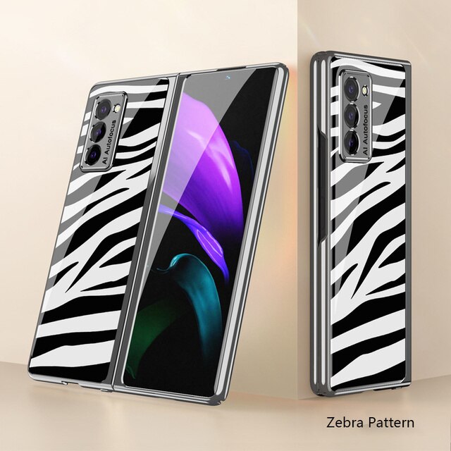 Galaxy Z Fold3 Zebra Pattern Ultra High Protection Glass Case