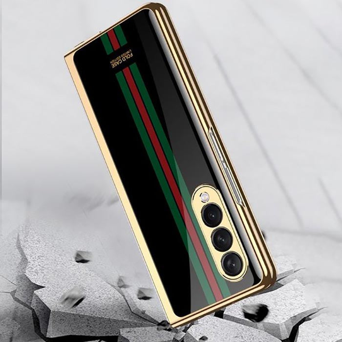 Galaxy Z Fold4 Premium Striped Glass Back Case