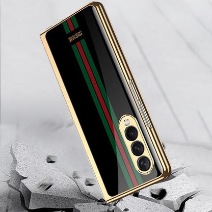 Galaxy Z Fold4 Premium Striped Glass Back Case