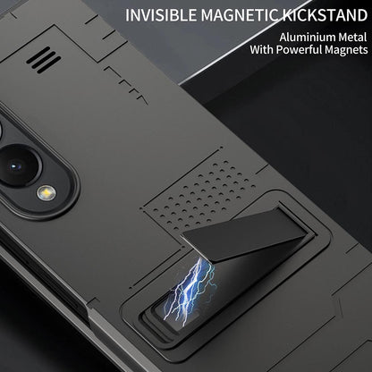 Galaxy Z Fold3 Invisible Magnetic Kickstand Holder Bracket Hard Back Case
