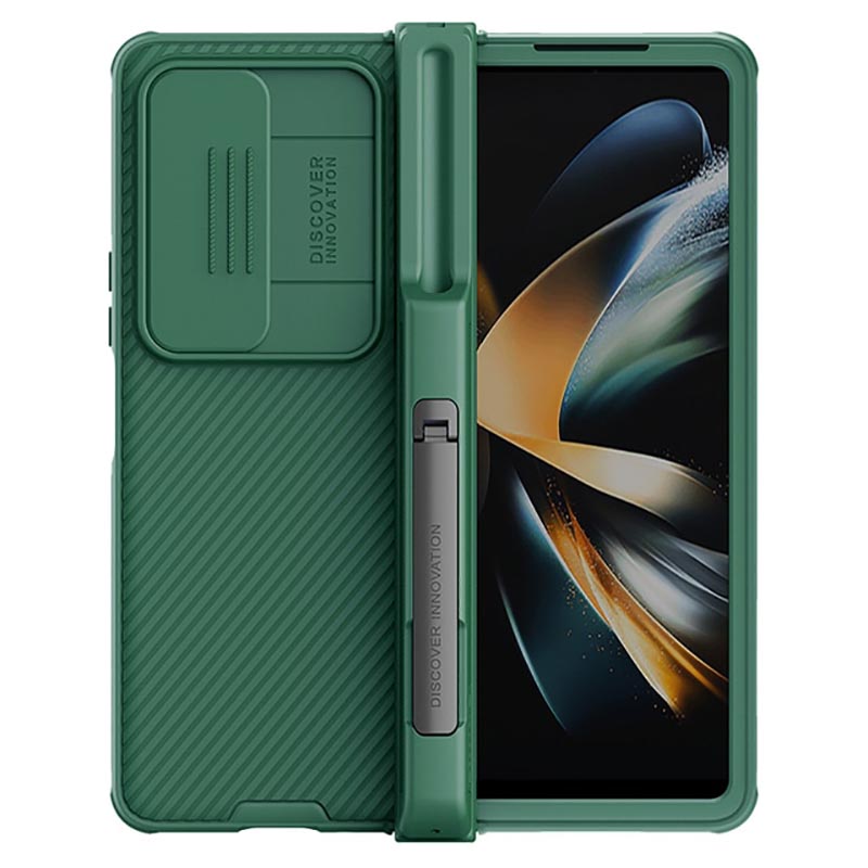 Galaxy Z Fold4 Camshield With Stand and Pen Holder Slot Back Case