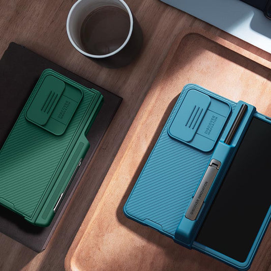 Galaxy Z Fold4 Camshield With Stand and Pen Holder Slot Back Case