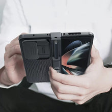 Load image into Gallery viewer, Galaxy Z Fold4 Camshield With Stand and Pen Holder Slot Back Case

