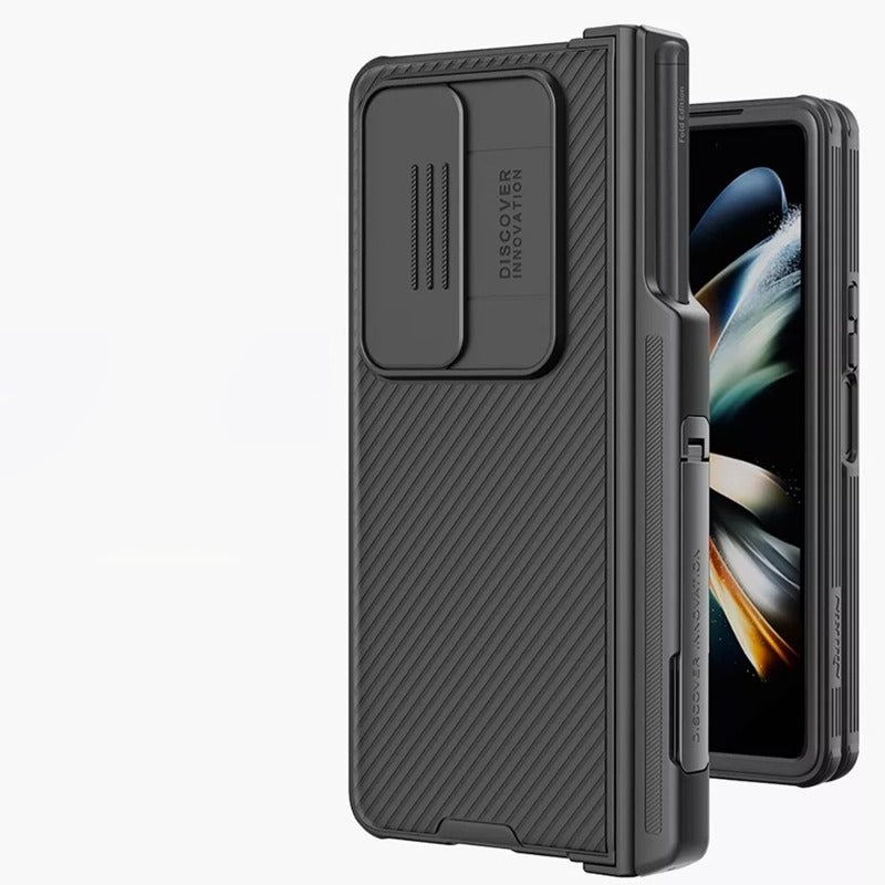 Galaxy Z Fold4 Camshield With Stand and Pen Holder Slot Back Case