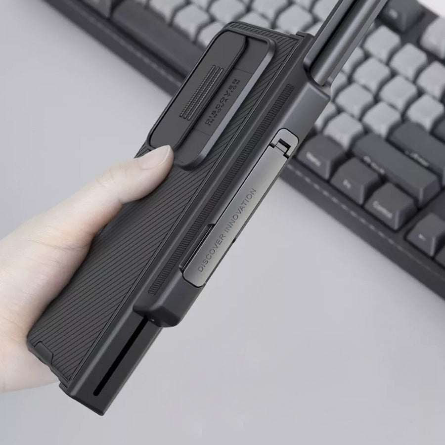 Galaxy Z Fold4 Camshield With Stand and Pen Holder Slot Back Case