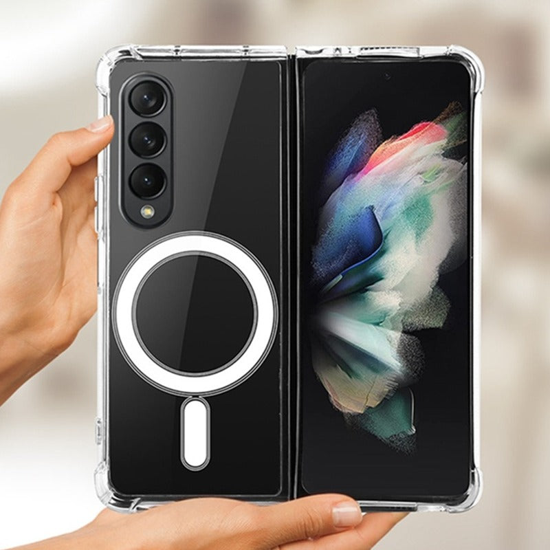 Galaxy Z Fold4 MagSafe Shockproof Transparent Clear Case