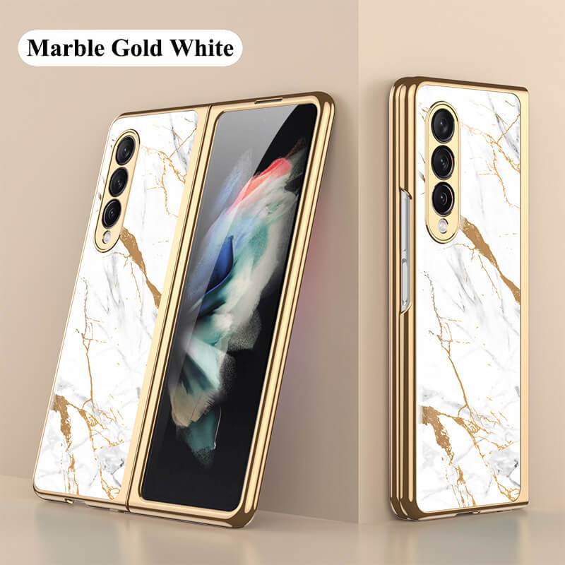 Galaxy Z Fold4 Marble Pattern Glass Case