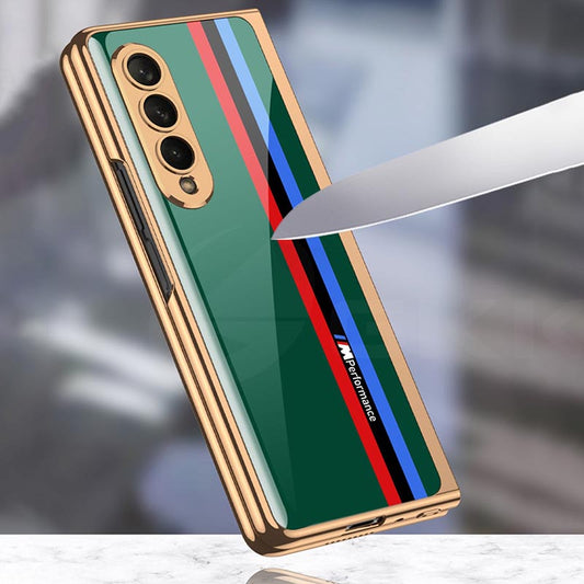 Galaxy Z Fold4 Motorsports Glass Case- Green