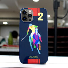 Load image into Gallery viewer, iPhone 12 Pro Max Santa Barbara Polo Racquet Jockey Glass Case
