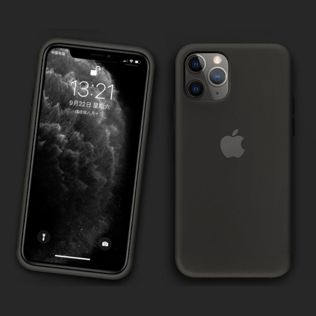 iPhone 12 Pro Max Luxury Silicone Jelly Back Case- Black