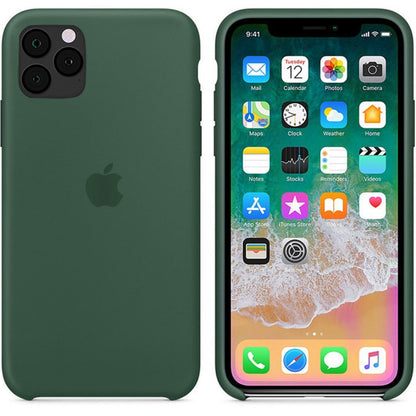 iPhone 12 Pro Max Luxury Silicone Jelly Back Case- Pine Green