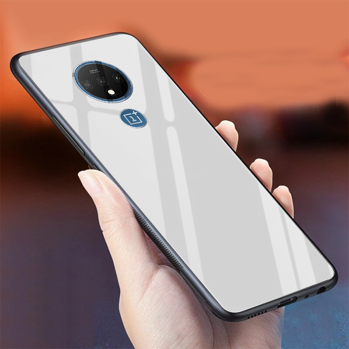 OnePlus 7T Glass Hard Ultra High Protection Case- White