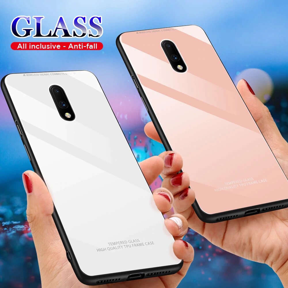 OnePlus 7 Glass Hard Ultra High Protection Case- White