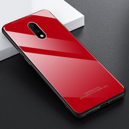 OnePlus 7 Glass Hard Ultra High Protection Case- Red