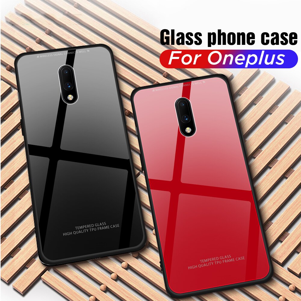 OnePlus 7 Glass Hard Ultra High Protection Case- Red