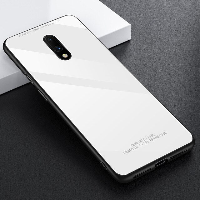 OnePlus 7 Glass Hard Ultra High Protection Case- White