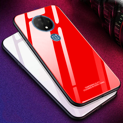 OnePlus 7T Glass Hard Ultra High Protection Case- Red