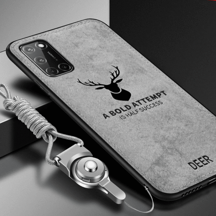 OnePlus 8T Cloth Deer Pattern Inspirational Soft Case- Grey