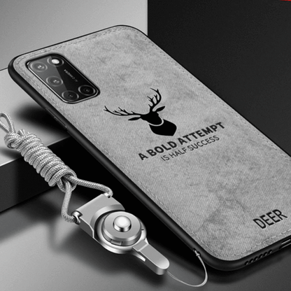 OnePlus 8T Cloth Deer Pattern Inspirational Soft Case- Grey