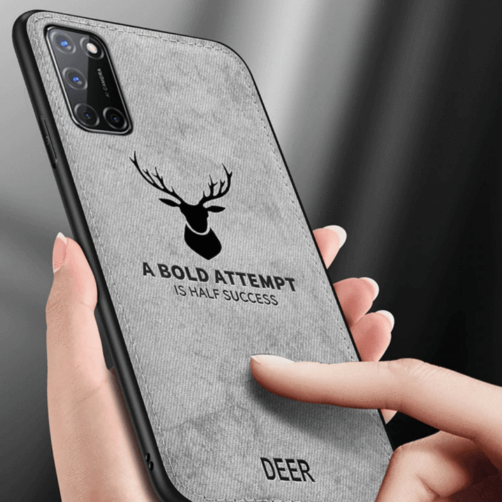 OnePlus 8T Cloth Deer Pattern Inspirational Soft Case- Grey