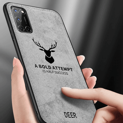 OnePlus 8T Cloth Deer Pattern Inspirational Soft Case- Grey
