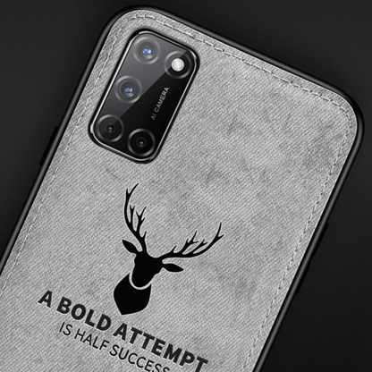 OnePlus 8T Cloth Deer Pattern Inspirational Soft Case- Grey