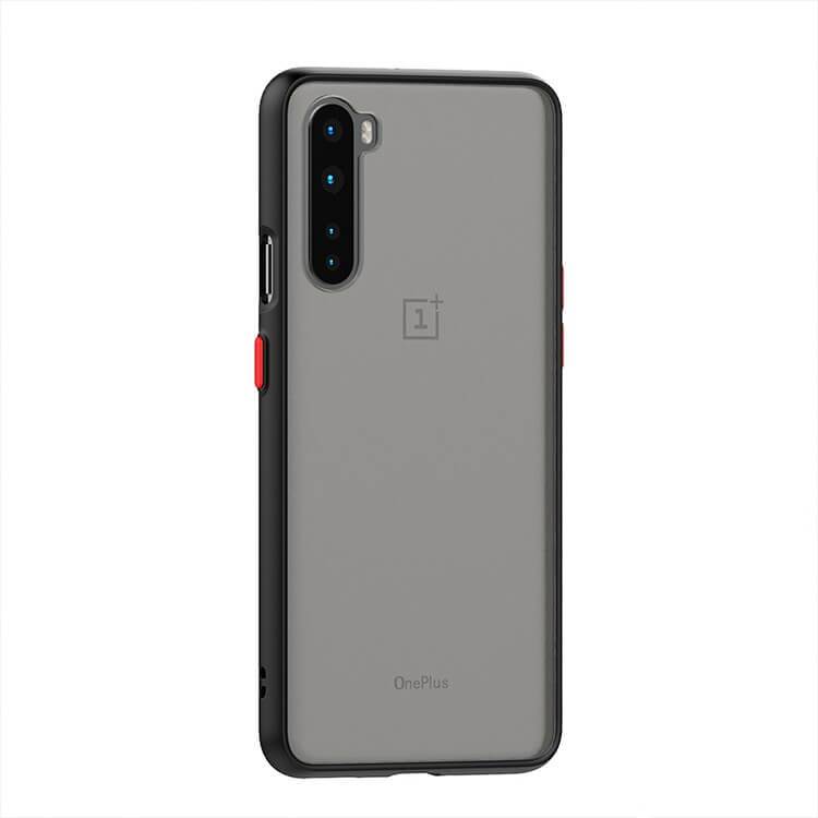 OnePlus Nord Semi-Transparent Bumper Frosted Hard Case - Black