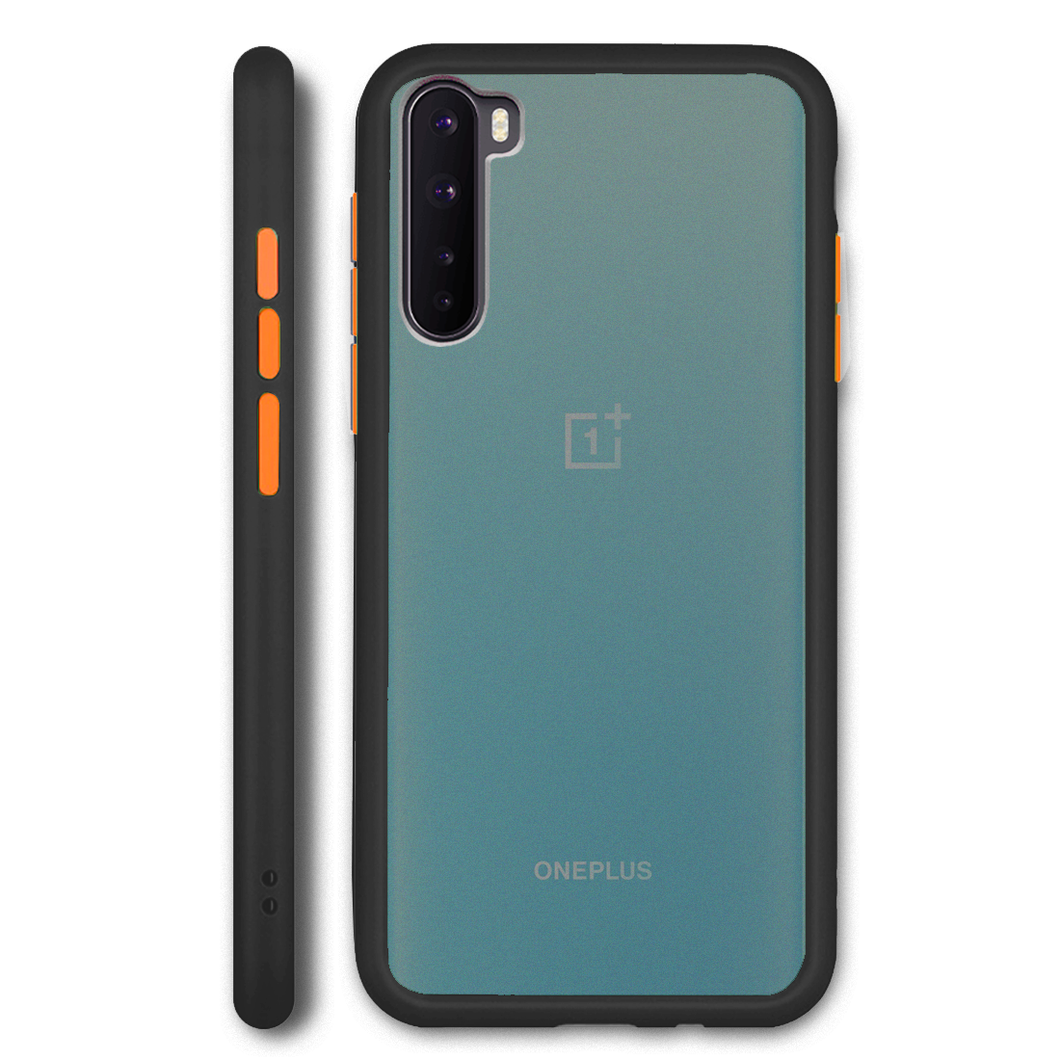 OnePlus Nord Semi-Transparent Bumper Frosted Hard Case - Black
