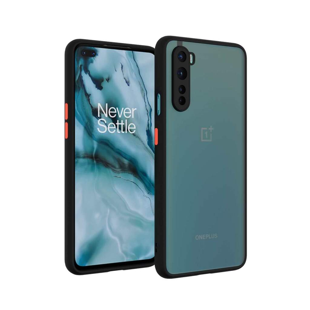 OnePlus Nord Semi-Transparent Bumper Frosted Hard Case - Black