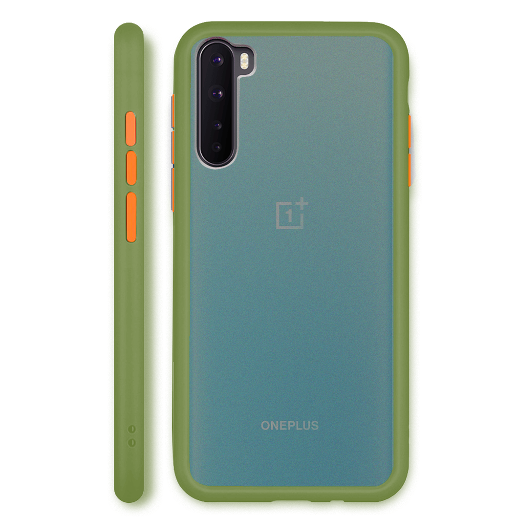 OnePlus Nord Semi-Transparent Bumper Frosted Hard Case - Green