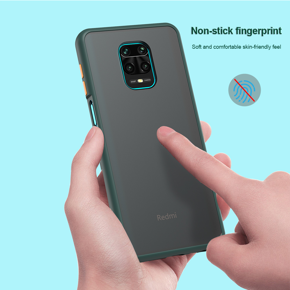 Redmi Note 9 Pro Semi-Transparent Bumper Frosted Hard Case - Black
