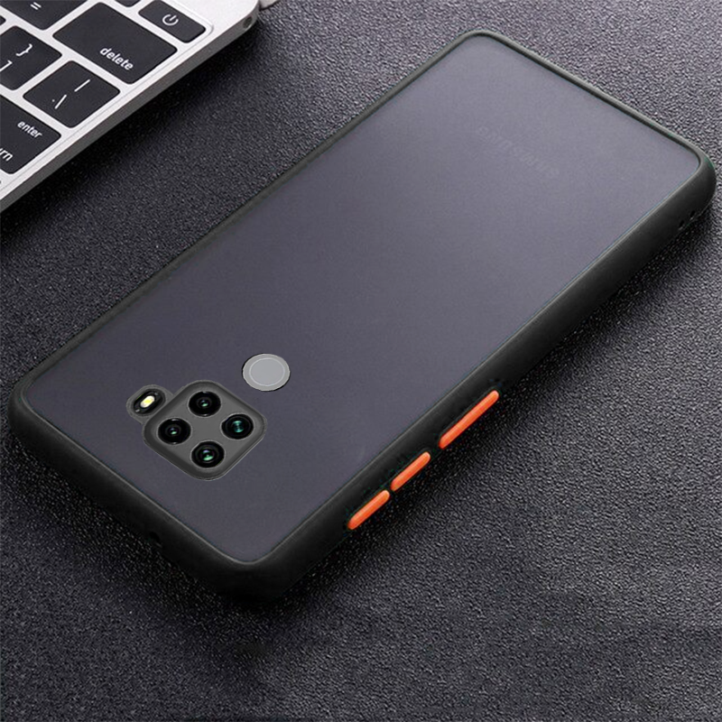 Redmi Note 9 Semi-Transparent Bumper Frosted Hard Case - Black