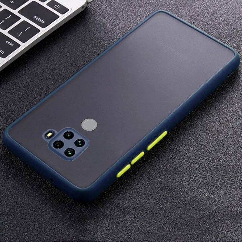 Redmi Note 9 Semi-Transparent Bumper Frosted Hard Case - Blue