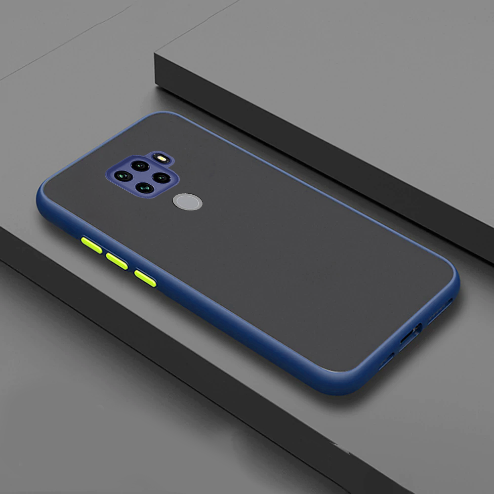 Redmi Note 9 Semi-Transparent Bumper Frosted Hard Case - Blue