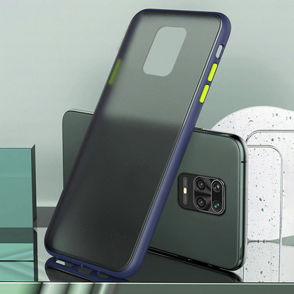 Redmi Note 9 Pro Semi-Transparent Bumper Frosted Hard Case - Blue