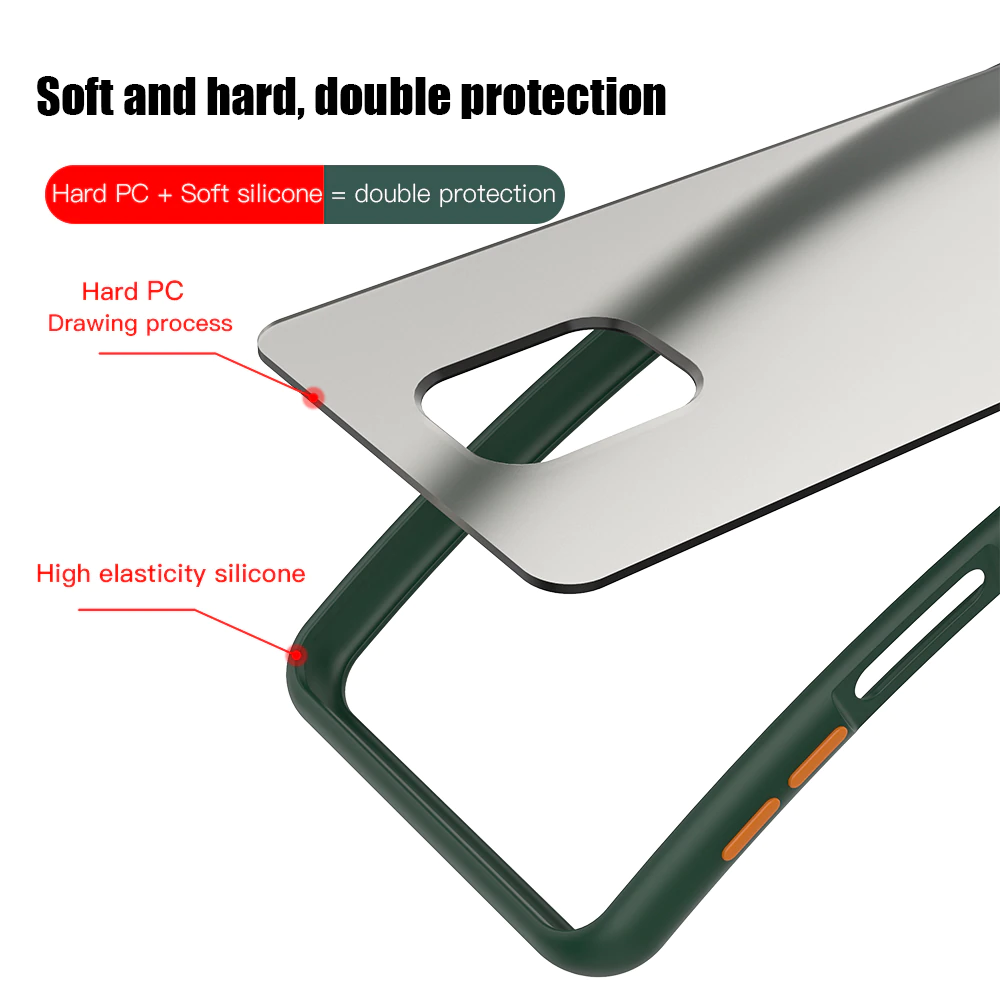 Redmi Note 9 Pro Semi-Transparent Bumper Frosted Hard Case - Dark Mint