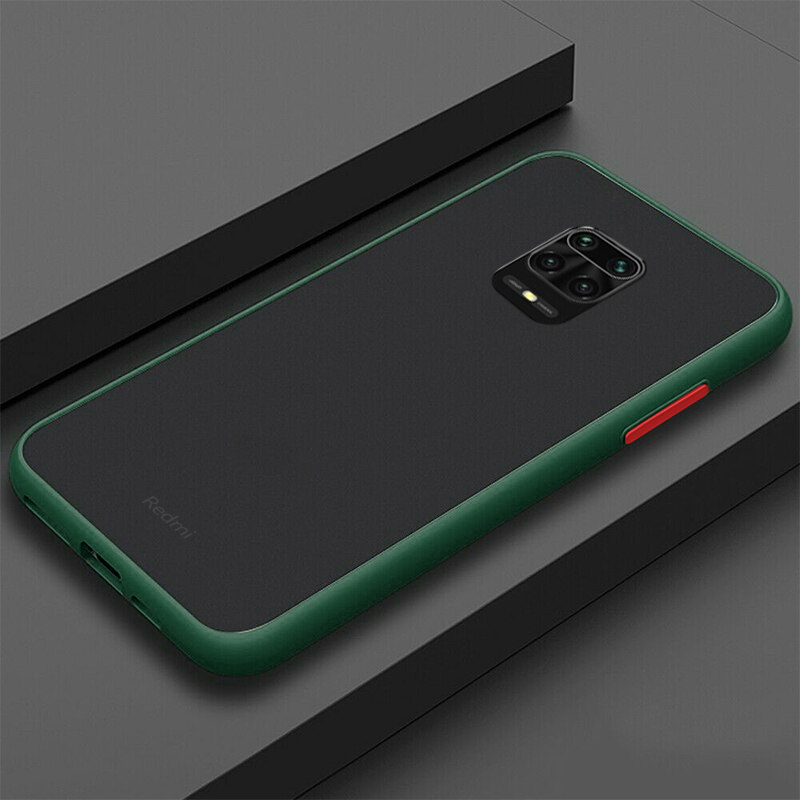 Redmi Note 9 Pro Semi-Transparent Bumper Frosted Hard Case - Dark Mint