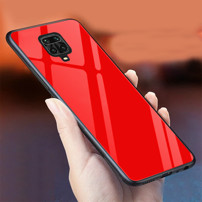 Redmi Note 9 Pro Glass Hard Ultra High Protection Case - Red