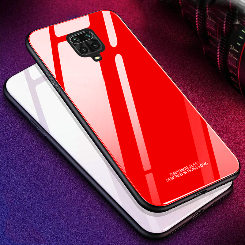 Redmi Note 9 Pro Glass Hard Ultra High Protection Case - Red