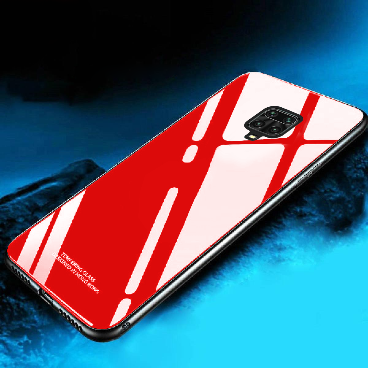 Redmi Note 9 Pro Glass Hard Ultra High Protection Case - Red