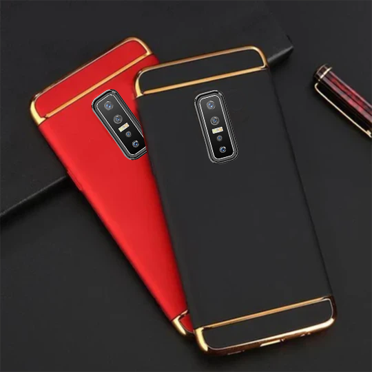 Vivo V17 Pro Electroplating 3 in 1 Hard Back Case- Red