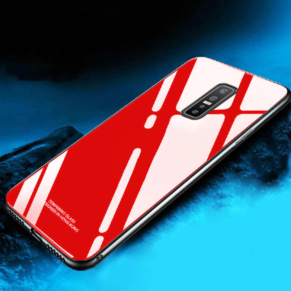 Vivo V17 Pro Glass Hard Ultra High Protection Case - Red