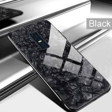 Load image into Gallery viewer, Vivo V17 Pro Textured Marble Pattern Tempered Glass Case- Black
