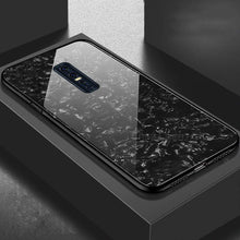 Load image into Gallery viewer, Vivo V17 Pro Textured Marble Pattern Tempered Glass Case- Black
