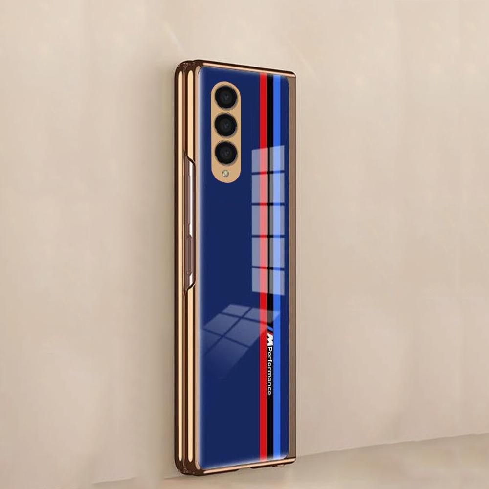 Galaxy Z Fold3 Motorsports Glass Case- Blue